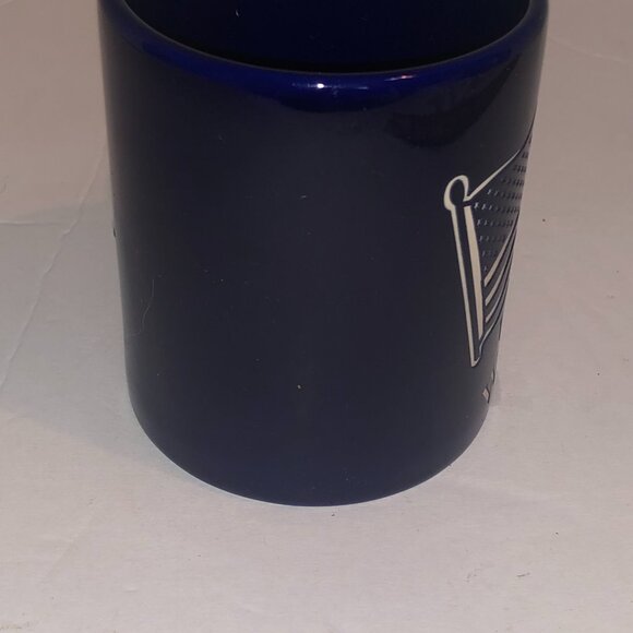 United We Stand Blue Textured etched Patriotic Mug Made in USA Eagle Head - Picture 2 of 6